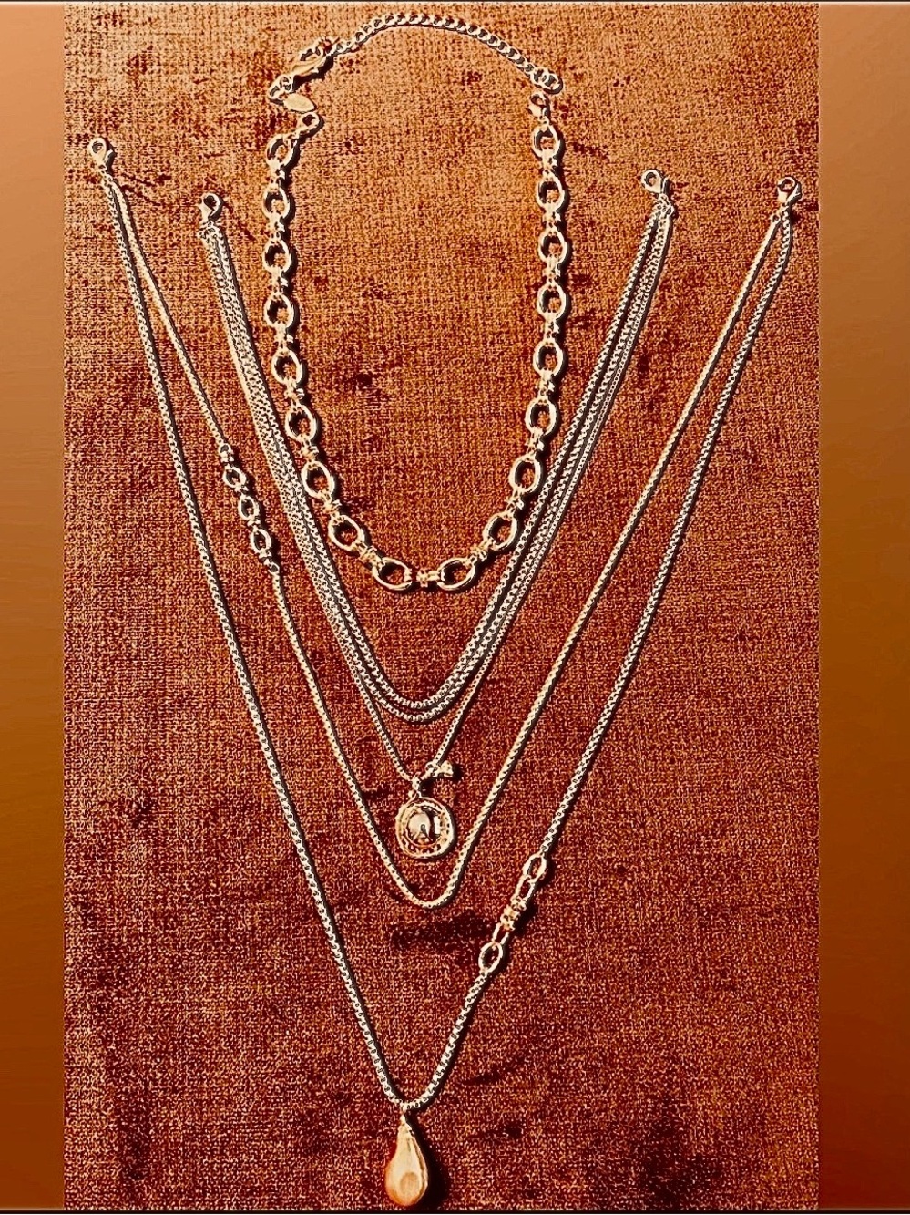 Chicos Gold and Silver Layered 3 Necklace Set. Wear one,two,or three together.